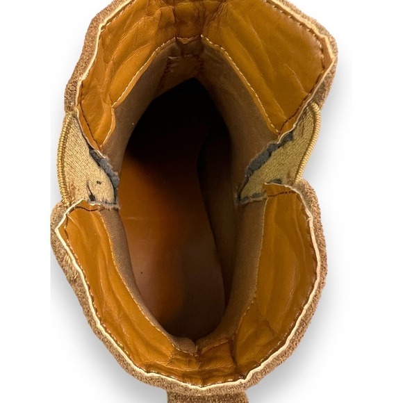 Woman’s Sz 9 Camel Booties Faux Suede Boho Floral Embroidered - Picture 8 of 10